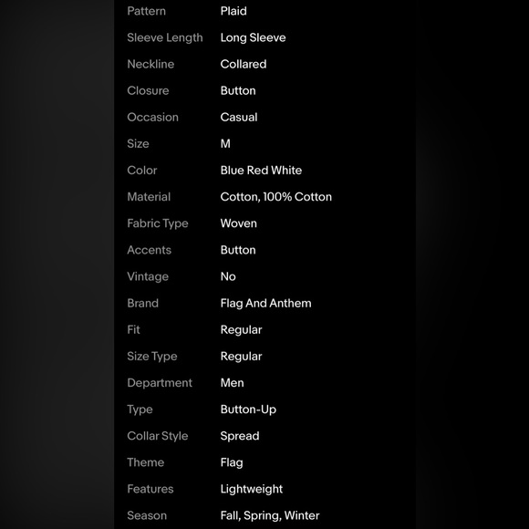 Flag & Anthem Mens Plaid Shirt Button Up Medium Blue Red White Light Weight NWT - Picture 15 of 15